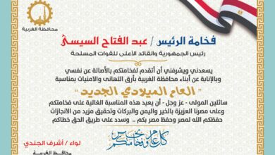 محافظ الغربية يهنئ الرئيس السيسي