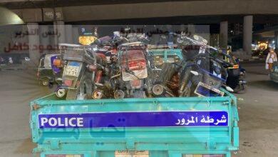 حملات مرورية مكثفة بالمحلة لضبط التوك توك والمكروباصات والدراجات النارية المخالفة