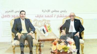 جوهر نبيل وزير الشباب والرياضة واللواء خالد مجاور محافظ شمال سيناء